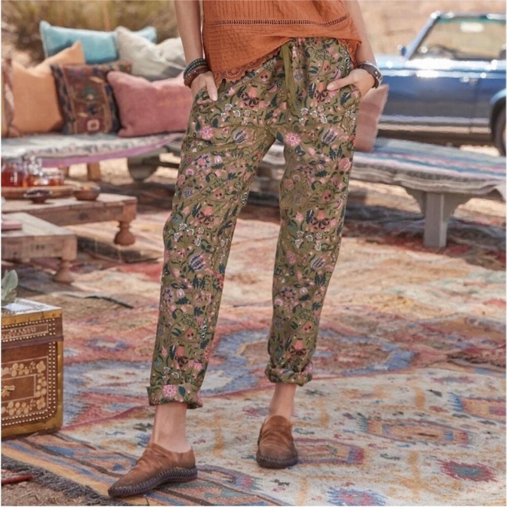 Sundance Floral Madora Olive Green Pants